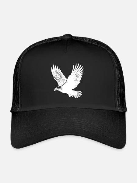 Aigle élégant sur d’immenses ailes - Casquette trucker  - noir/noir - Devant