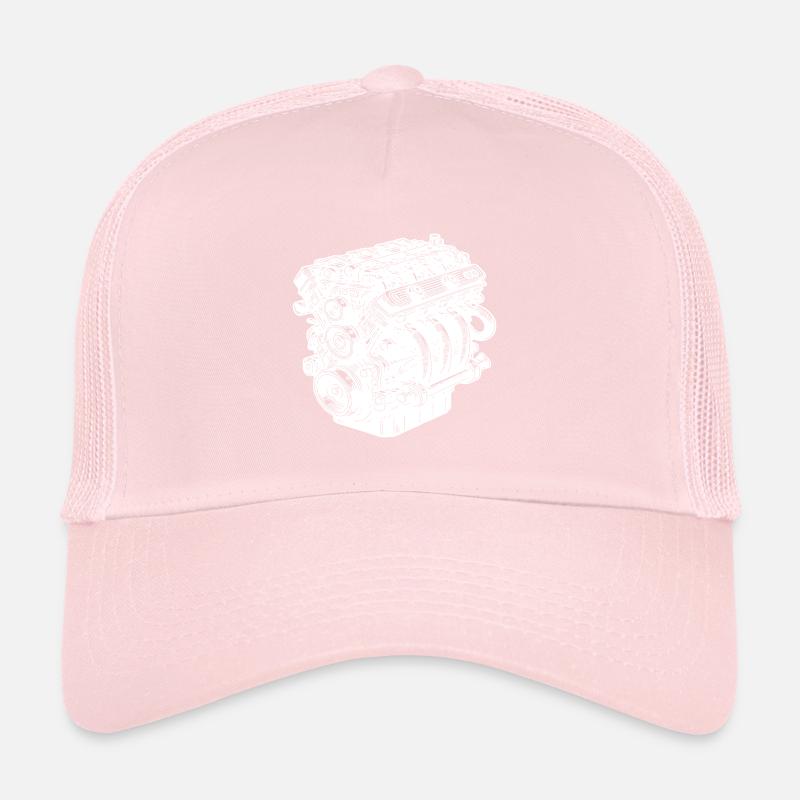 Mechanic Cylinder Engine Block Displacement Fan Engine Trucker Cap
