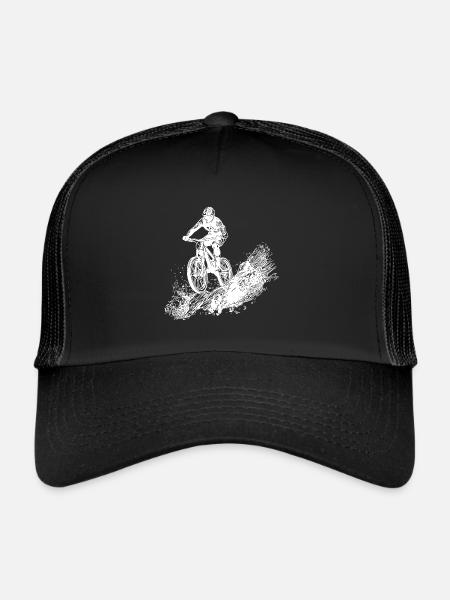 Cycliste Boue Montagne Descente - Casquette trucker  - noir/noir - Devant