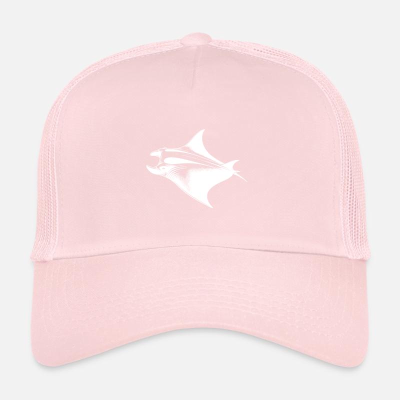 Huge elegant manta ray in underwater flight Trucker Cap