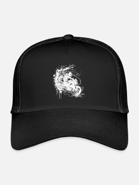 Off-Road Wave Motorcycle Sport Motorcycle Splash Style - Trucker Cap - black/black - Front