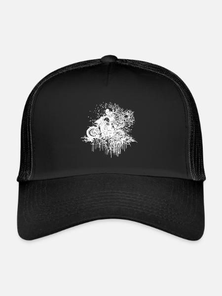 Motard tout-terrain Style de conduite tout-terrain en plein air - Casquette trucker  - noir/noir - Devant
