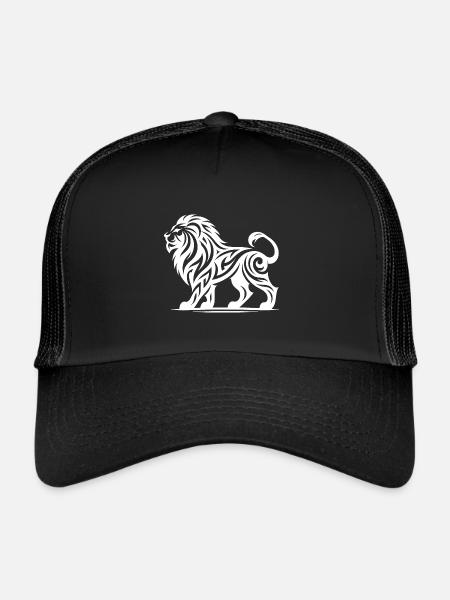 Lion de tatouage tribal fier élégant - Casquette trucker  - noir/noir - Devant