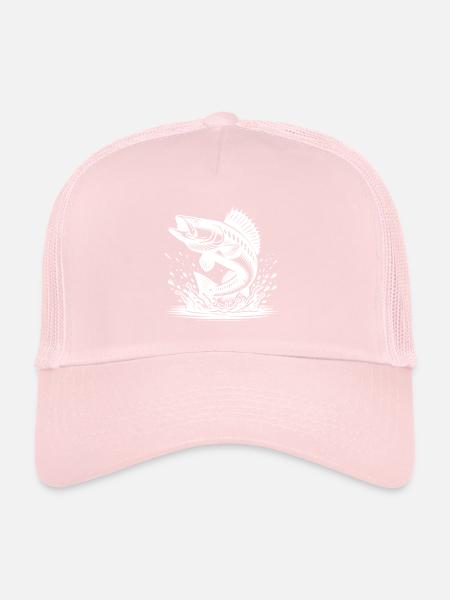Sporty zander jumps out of the water Splash - Trucker Cap - pale pink - Front