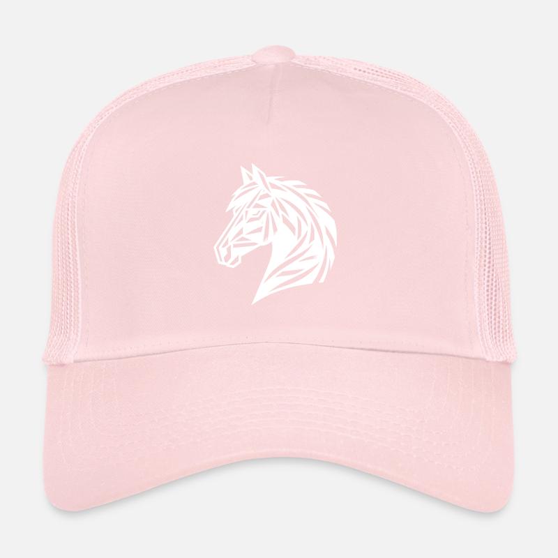 Horse Head Portrait Style Geometric Trucker Cap