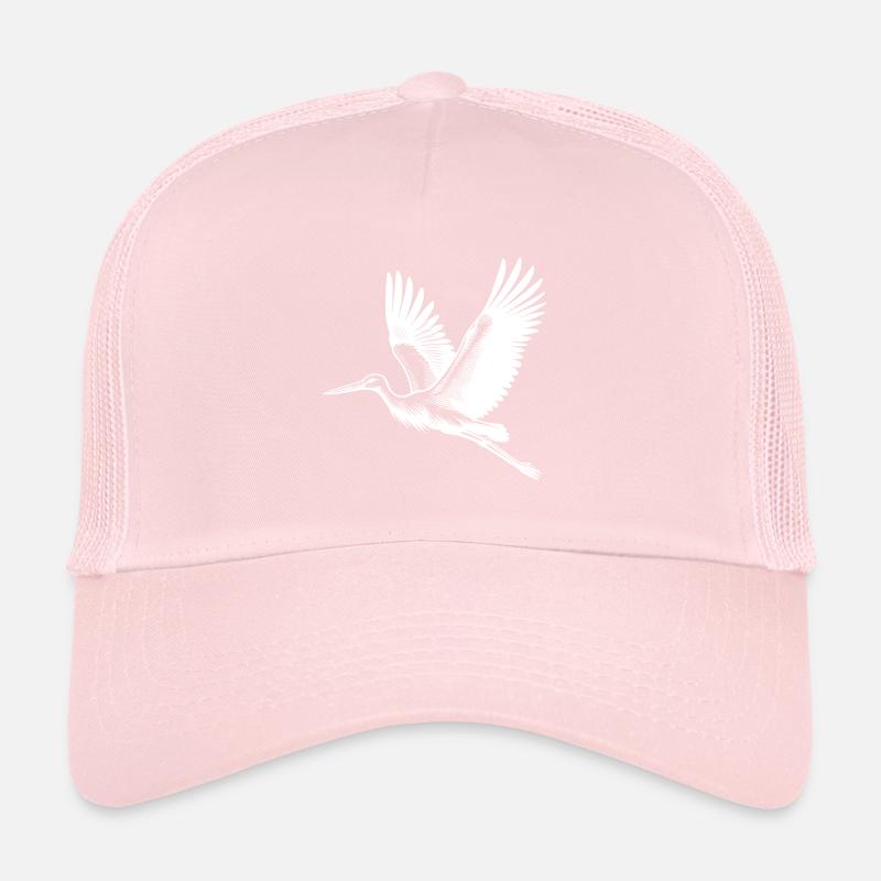 Pretty flying stork bird Trucker Cap