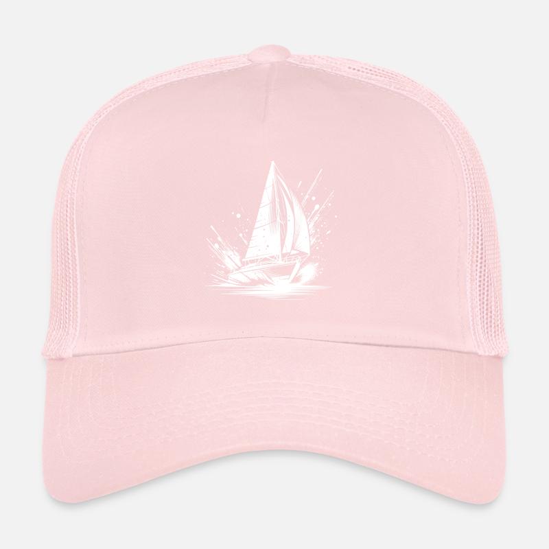 Fast sailboat in splash swell Trucker Cap