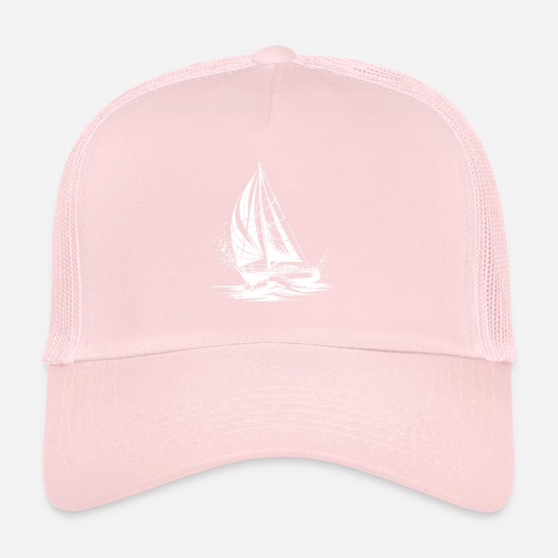 Chic Sailboat Under Sail Splash Swell Trucker Cap