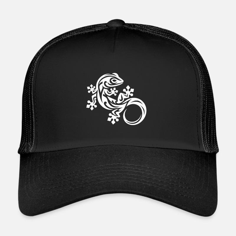 Gecko im Tribal Tattoo Style Trucker Cap