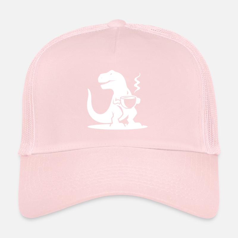 T-Rex avec tasse à café Evil Caffeine Dinosaur Casquette trucker 