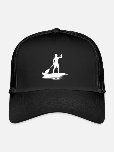 Randonnée en pagaie Stand Up Paddle Tour - Casquette trucker  - noir/noir - Devant