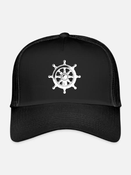 Montre de gouvernail marin Volant de bateau classique - Casquette trucker  - noir/noir - Devant