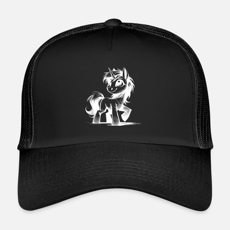 Children's Unicorn Pencil Sketch Magical Creature Trucker Cap