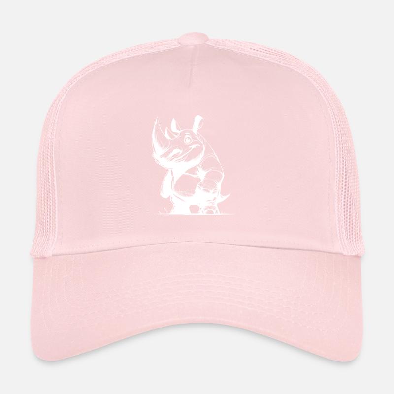 Drôle de rhinocéros noir avec une énorme corne Casquette trucker 