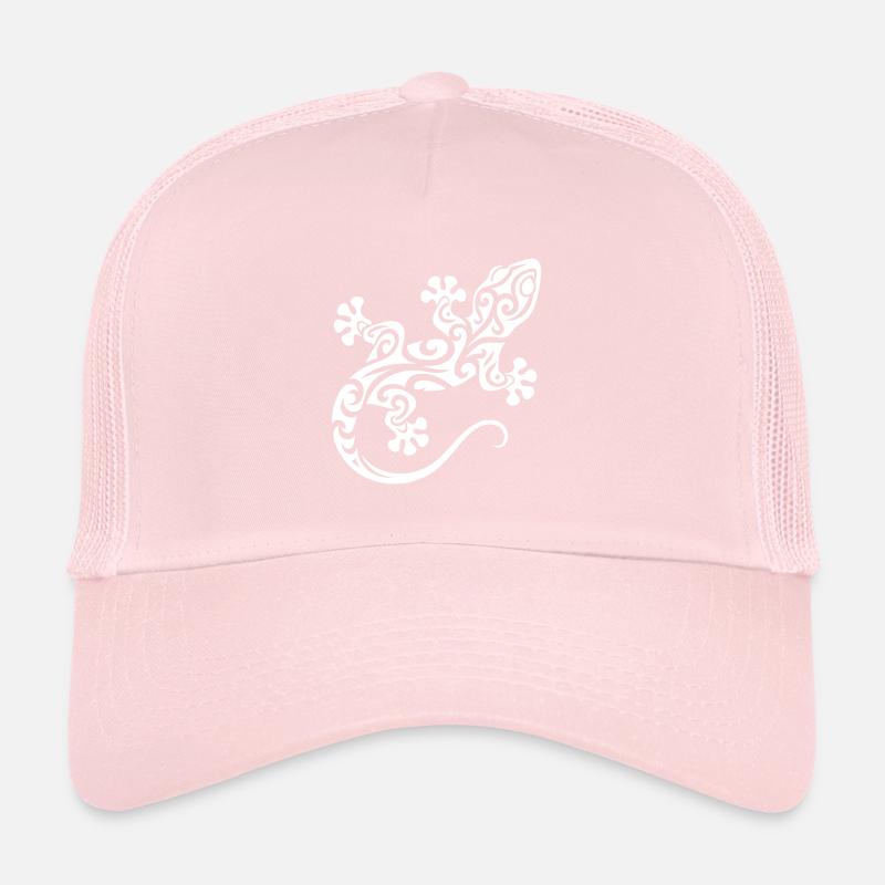 Kleiner süsser Gecko im Tribal Tattoo Style Trucker Cap