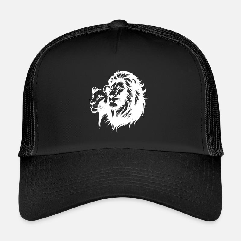 fier lion avec lionne tatouage style portrait Casquette trucker 