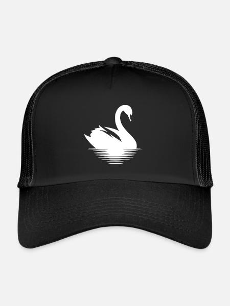Portrait de sauvagine fier cygne - Casquette trucker  - noir/noir - Devant