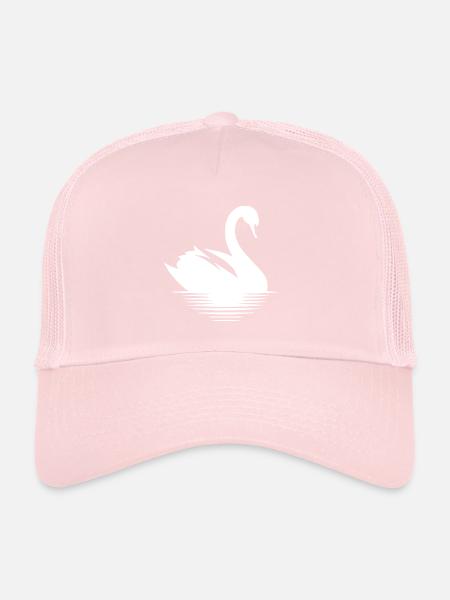 Portrait de sauvagine fier cygne - Casquette trucker  - rose pâle - Devant