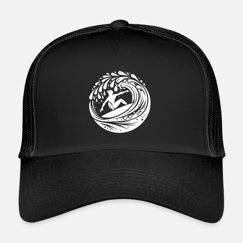 Professional surfer surfing in wave tunnel Trucker Cap