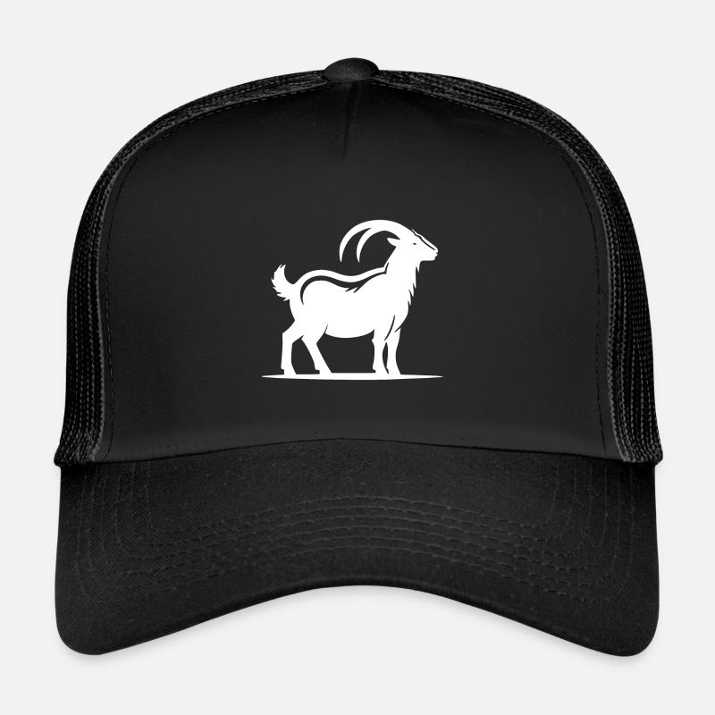 Style de tatouage de portrait de chèvre avec des cornes Casquette trucker 