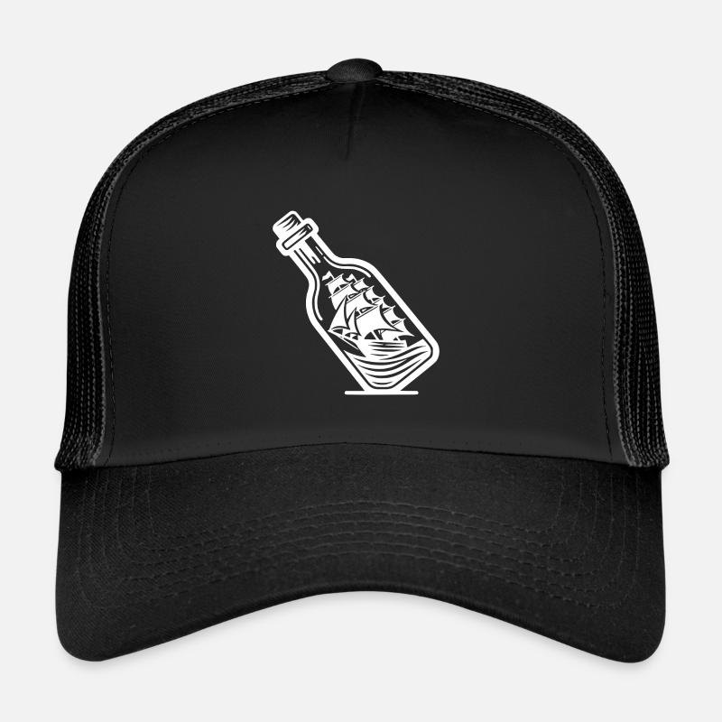 Buddelschiff Segelschiff Schlagseite mit Segeln Trucker Cap