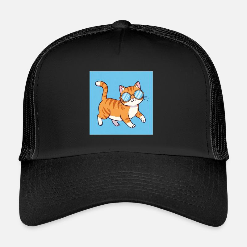 Chubby cat with sunglasses Trucker Cap
