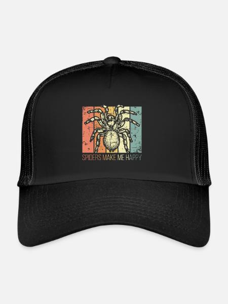 Les araignées me rendent heureux - Casquette trucker  - noir/noir - Devant