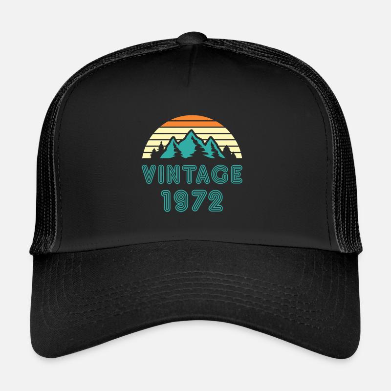 1972 Vintage - Trucker Cap - Schwarz/Schwarz