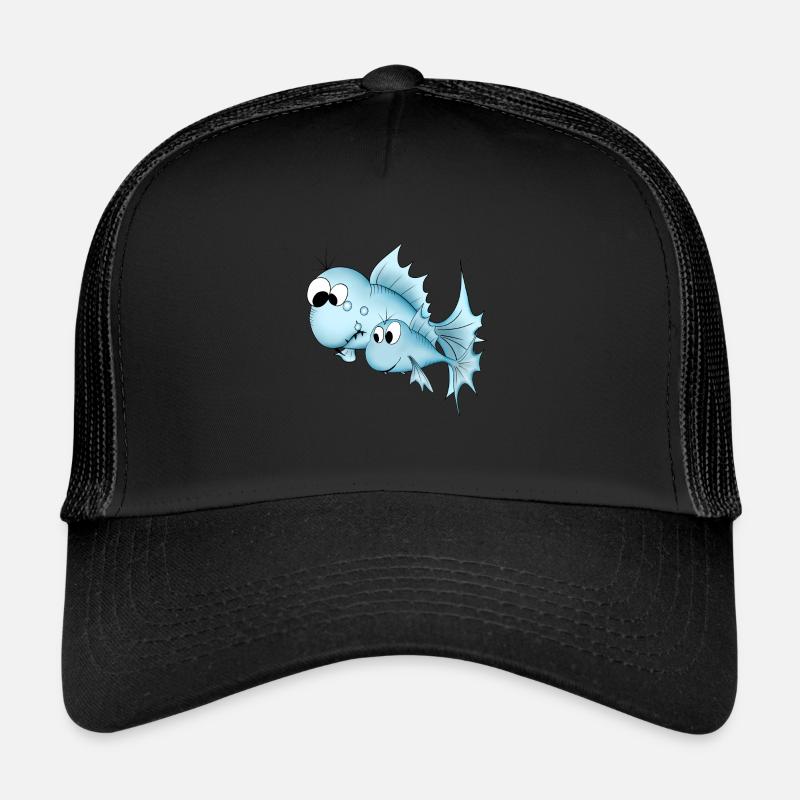 Poisson poisson bleu Casquette trucker 
