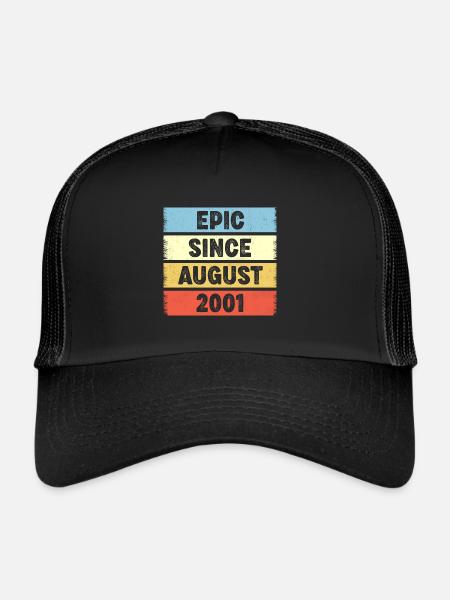 21 Years Old Epic Since August 2001 21st Birthday - Trucker Cap - black/black - Front