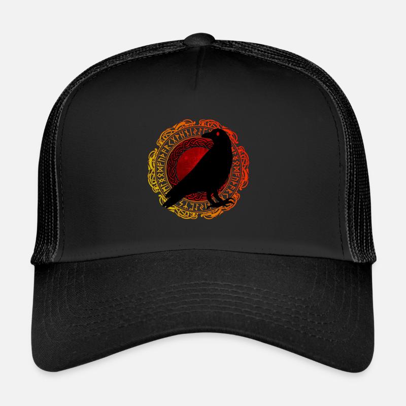 Runes vikings Raven Edda Casquette trucker 