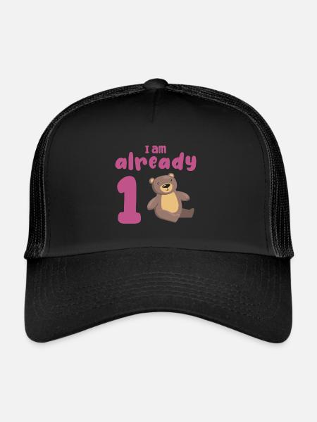 J’ai déjà 1 ans 1ème anniversaire - Casquette trucker  - noir/noir - Devant
