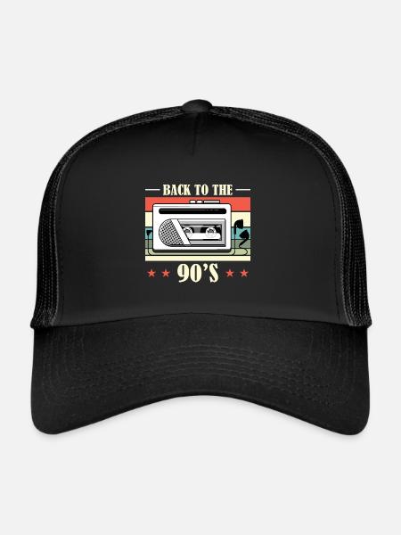 Walkman Retour aux années 90 - Idée cadeau - Casquette trucker  - noir/noir - Devant