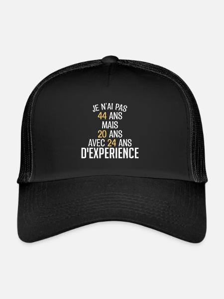 Je N'ai Pas 44 Ans. J'ai 20 Avec 24 D'expérience - Casquette trucker  - noir/noir - Devant