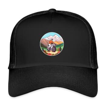 Motorbike Tour Motorcyclist Motorcycle Biker - Trucker Cap - black/black - Front