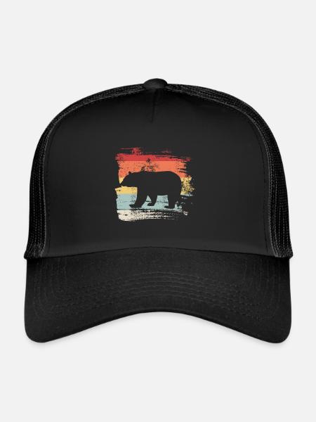 Ours canada cadeau gros ours ours brun protection des animaux - Casquette trucker  - noir/noir - Devant