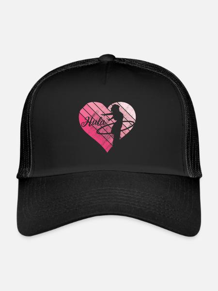 Hula Hupp vintage retro heart Huller Hoop - Trucker Cap - black/black - Front