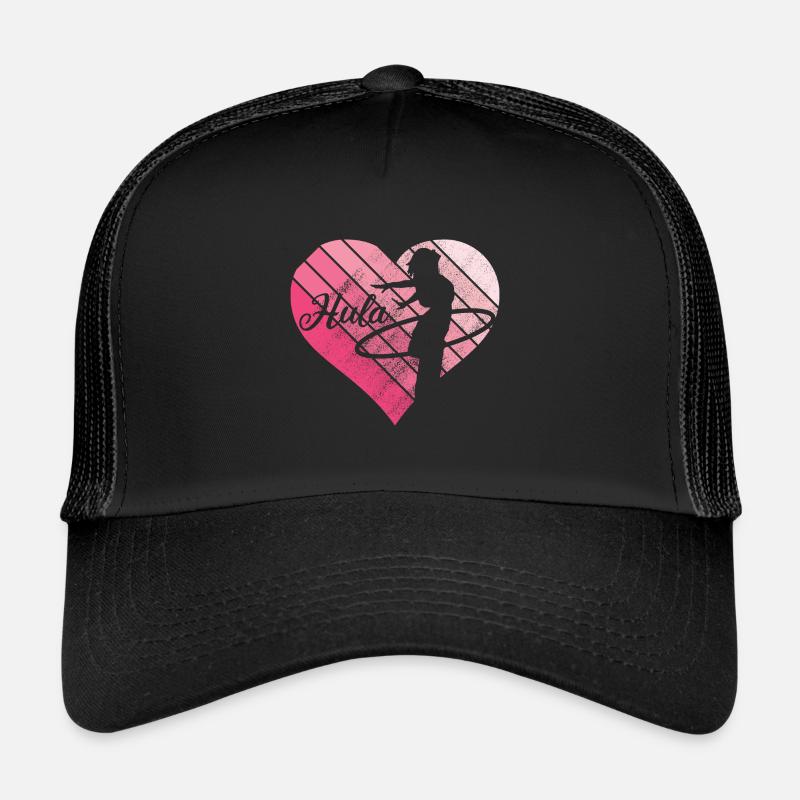Hula Hupp vintage retro heart Huller Hoop - Trucker Cap - black/black