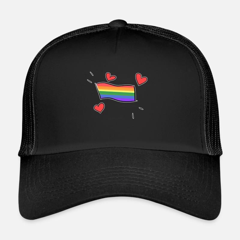 drapeau lgbt cœurs rouges amour Casquette trucker 