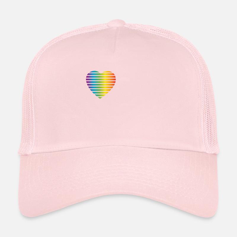00504 LGTBI heart rainbow Trucker Cap