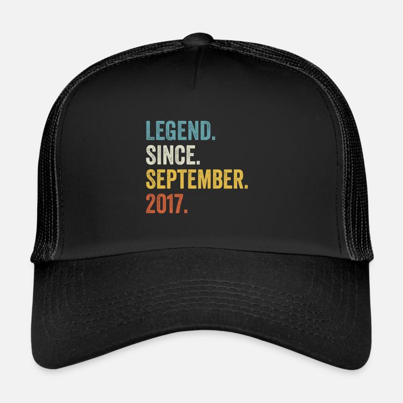 Legend Since September 2017 5. Geburtstag - Trucker Cap - Schwarz/Schwarz