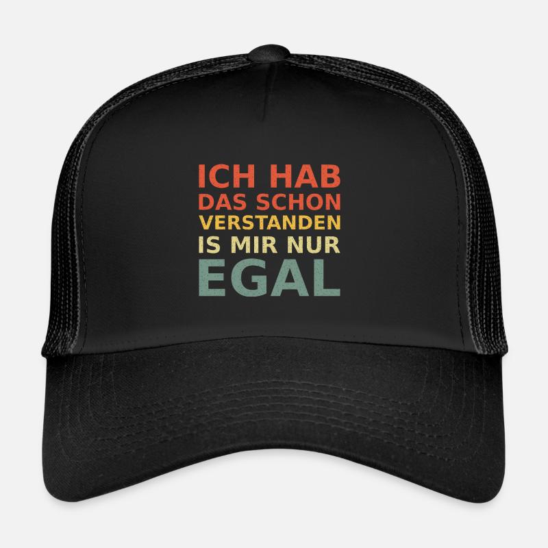 Mir egal vintage retro - Trucker Cap - Schwarz/Schwarz