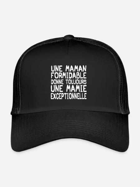 Cadeau Mamie | maman formidable - Casquette trucker  - noir/noir - Devant