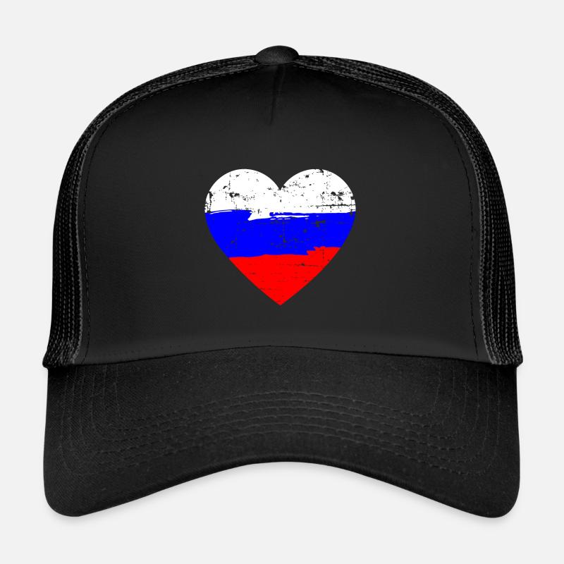 Drapeau du cœur de la Russie Casquette trucker 