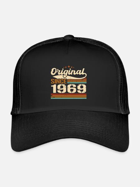 Original 1969 Vintage | Cadeau D’anniversaire 1969 - Casquette trucker  - noir/noir - Devant