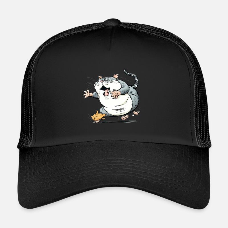 Big cat chases funny mouse Trucker Cap