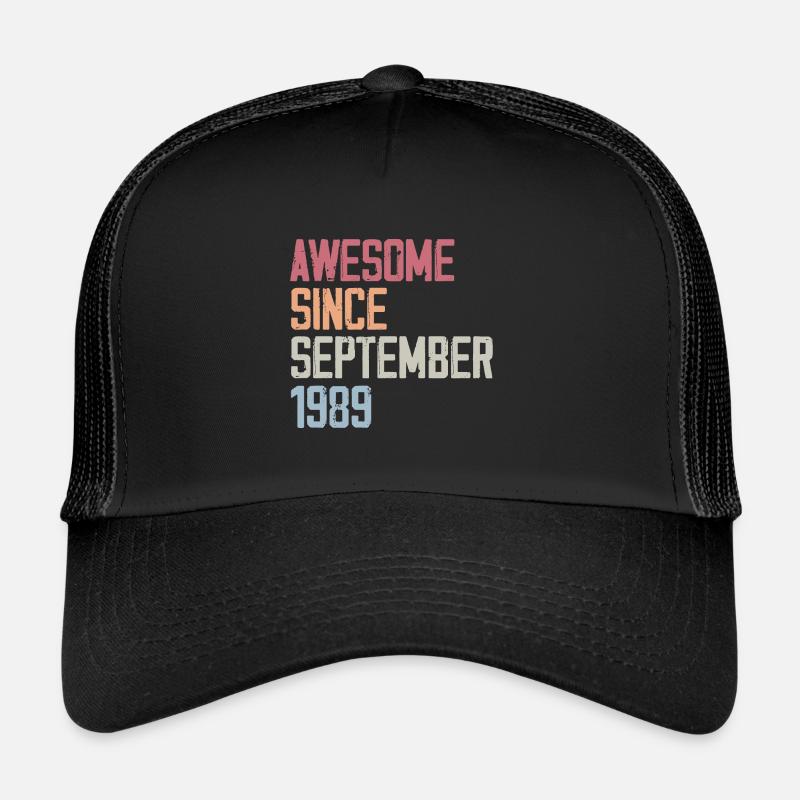 Bogosse geboren im September 1989 Geburtstagsgeschenk - Trucker Cap - Schwarz/Schwarz