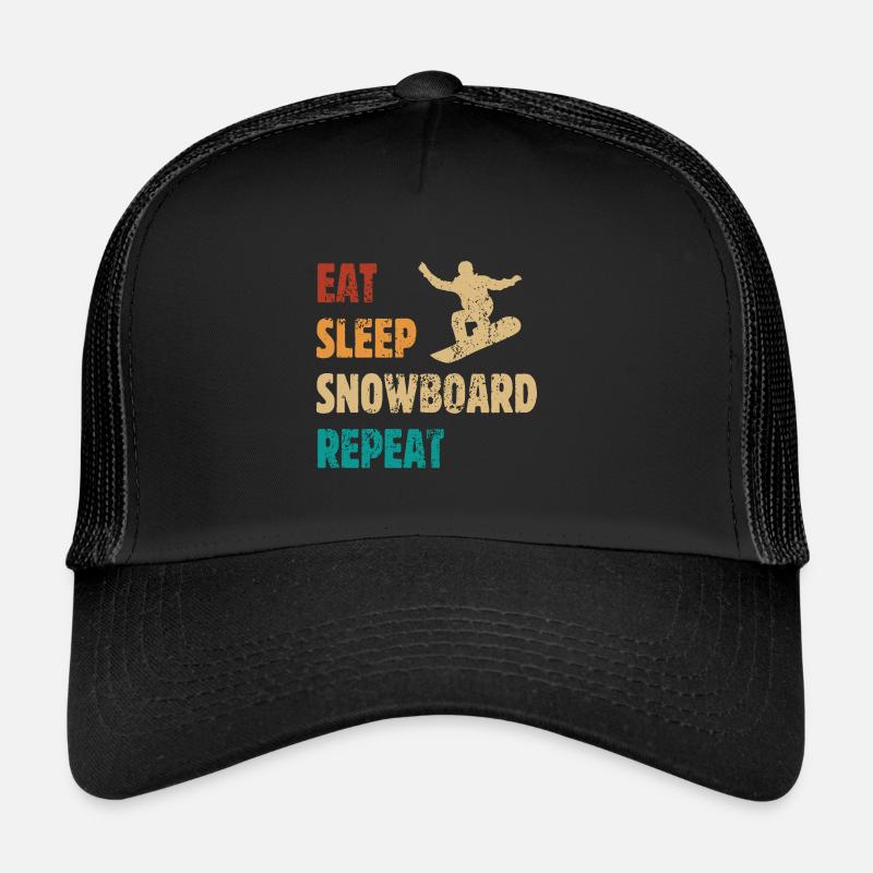 Eat Sleep Snowboard Repeat - Snowboarder Trucker Cap