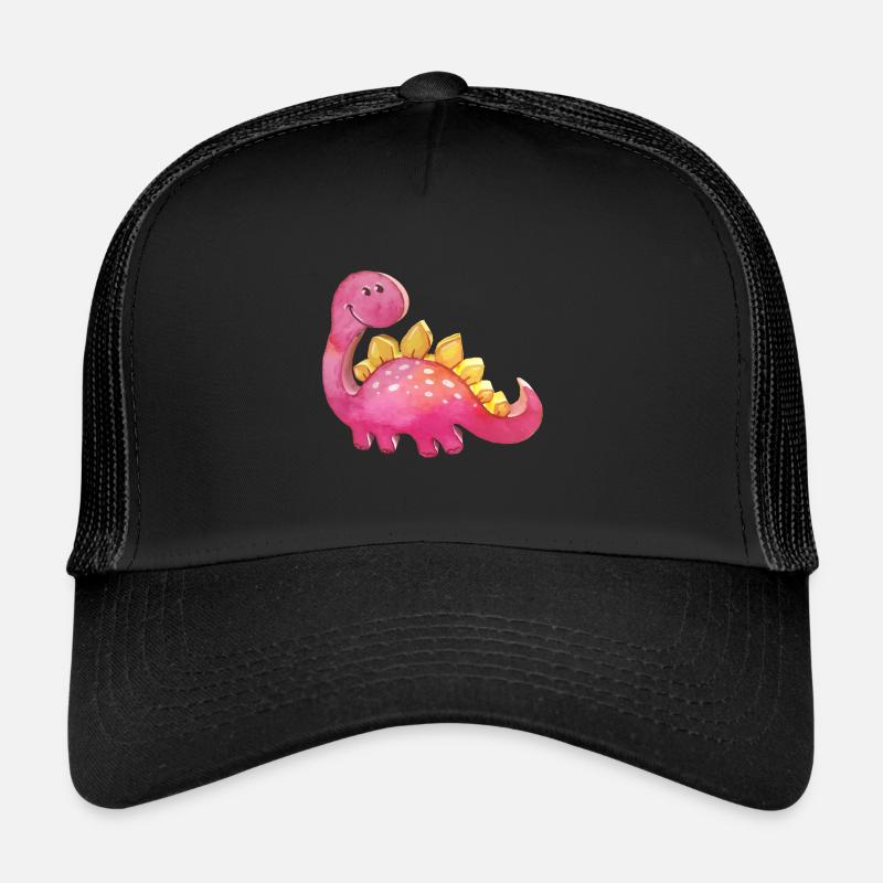 Niedlicher Rosa Dinosaurier Relief 3D-Look Mädchen Trucker Cap