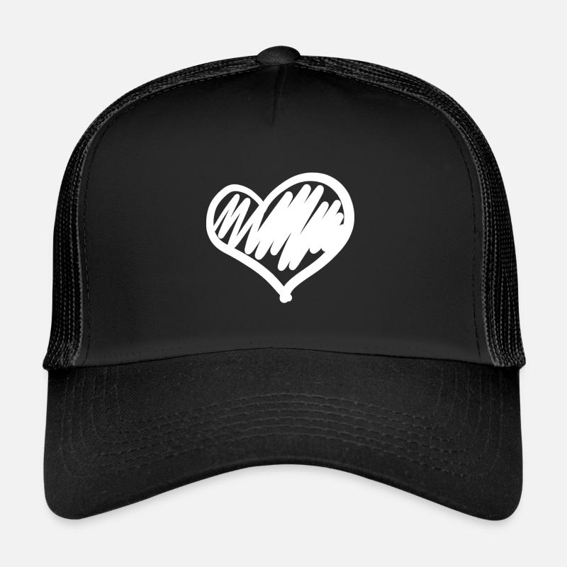 big heart hand-drawn Trucker Cap